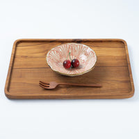 作家 加藤芳平 牡丹花 5寸浅鉢(赤) 作家 加藤芳平 陶磁器作家もの