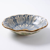 作家 加藤芳平 牡丹花 5寸浅鉢(青) 作家 加藤芳平 陶磁器作家もの