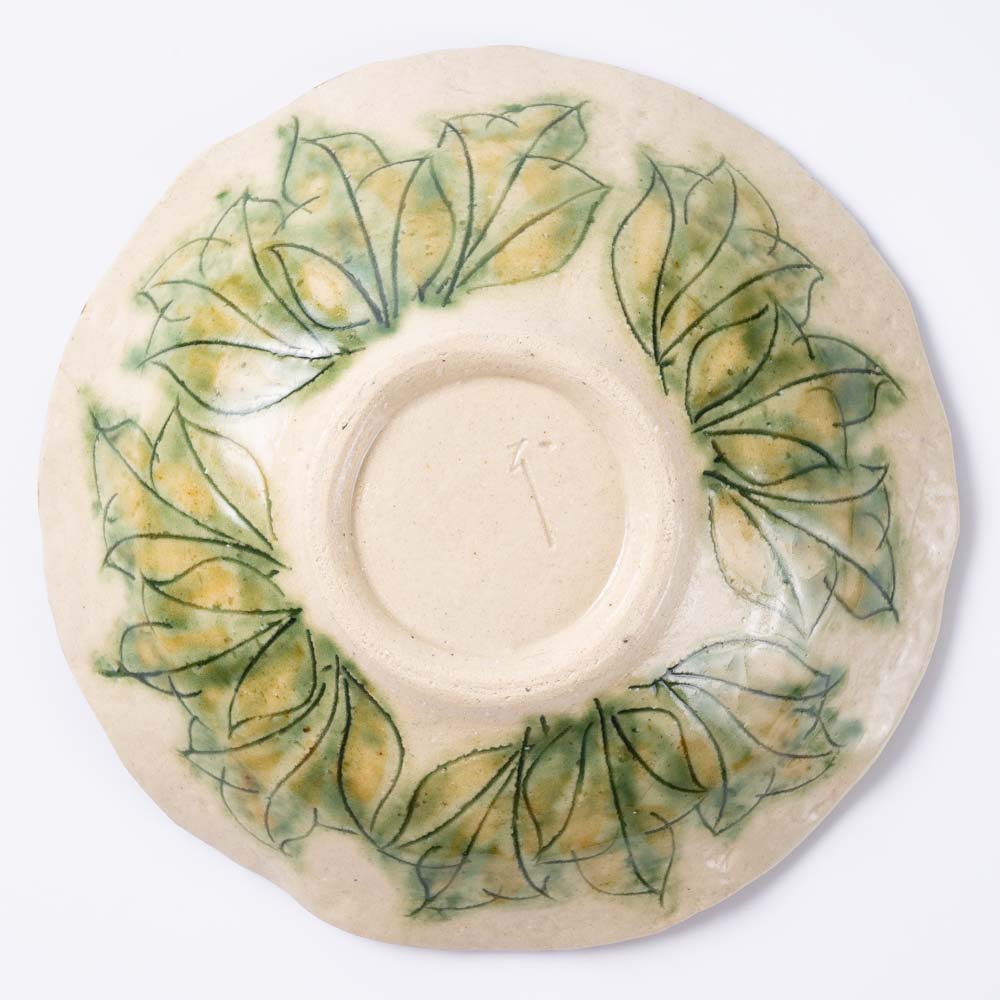作家 加藤芳平 牡丹花 5寸浅鉢(青) 作家 加藤芳平 陶磁器作家もの