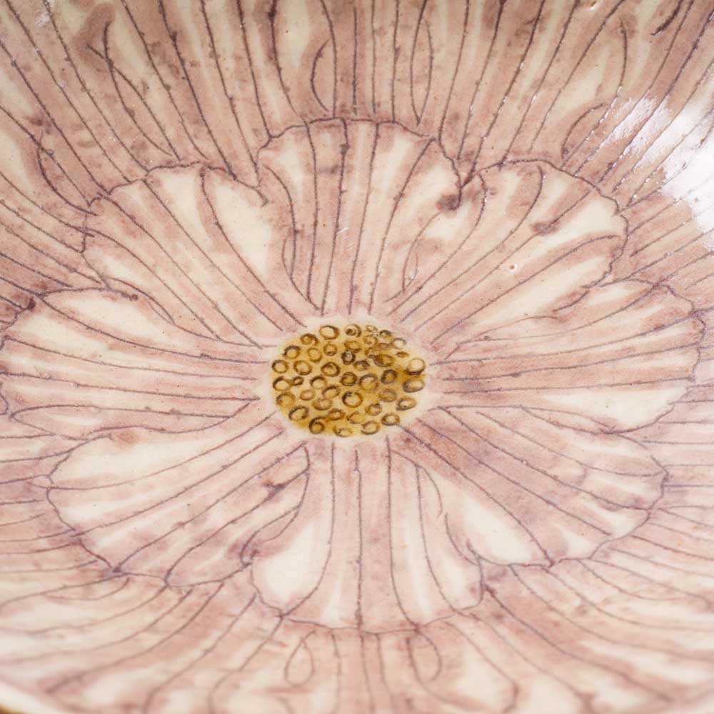 作家 加藤芳平 牡丹花 5寸浅鉢(紫) 作家 加藤芳平 陶磁器作家もの