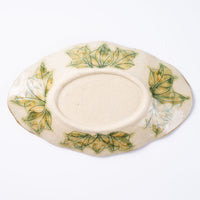 作家 加藤芳平 牡丹花 舟形皿(青) 作家 加藤芳平 陶磁器作家もの