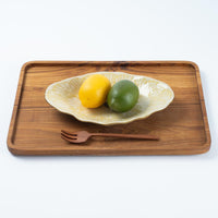 作家 加藤芳平 牡丹花 舟形皿(黄) 作家 加藤芳平 陶磁器作家もの