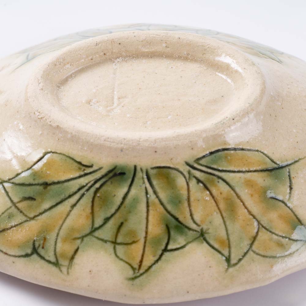 作家 加藤芳平 牡丹花 菱形小皿(赤) 作家 加藤芳平 陶磁器作家もの