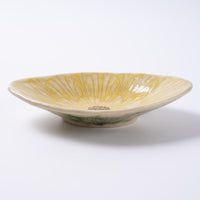 作家 加藤芳平 牡丹花 菱形小皿(黄) 作家 加藤芳平 陶磁器作家もの