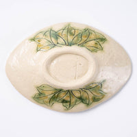 作家 加藤芳平 牡丹花 菱形小皿(黄) 作家 加藤芳平 陶磁器作家もの