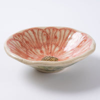 作家 加藤芳平 牡丹花 豆鉢(赤) 作家 加藤芳平 陶磁器作家もの