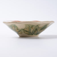 作家 加藤芳平 牡丹花 豆鉢(赤) 作家 加藤芳平 陶磁器作家もの