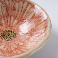 作家 加藤芳平 牡丹花 豆鉢(赤) 作家 加藤芳平 陶磁器作家もの