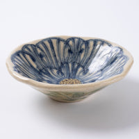 作家 加藤芳平 牡丹花 豆鉢(青) 作家 加藤芳平 陶磁器作家もの