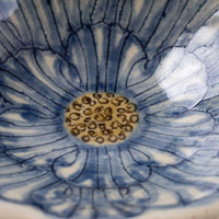 作家 加藤芳平 牡丹花 豆鉢(青) 作家 加藤芳平 陶磁器作家もの