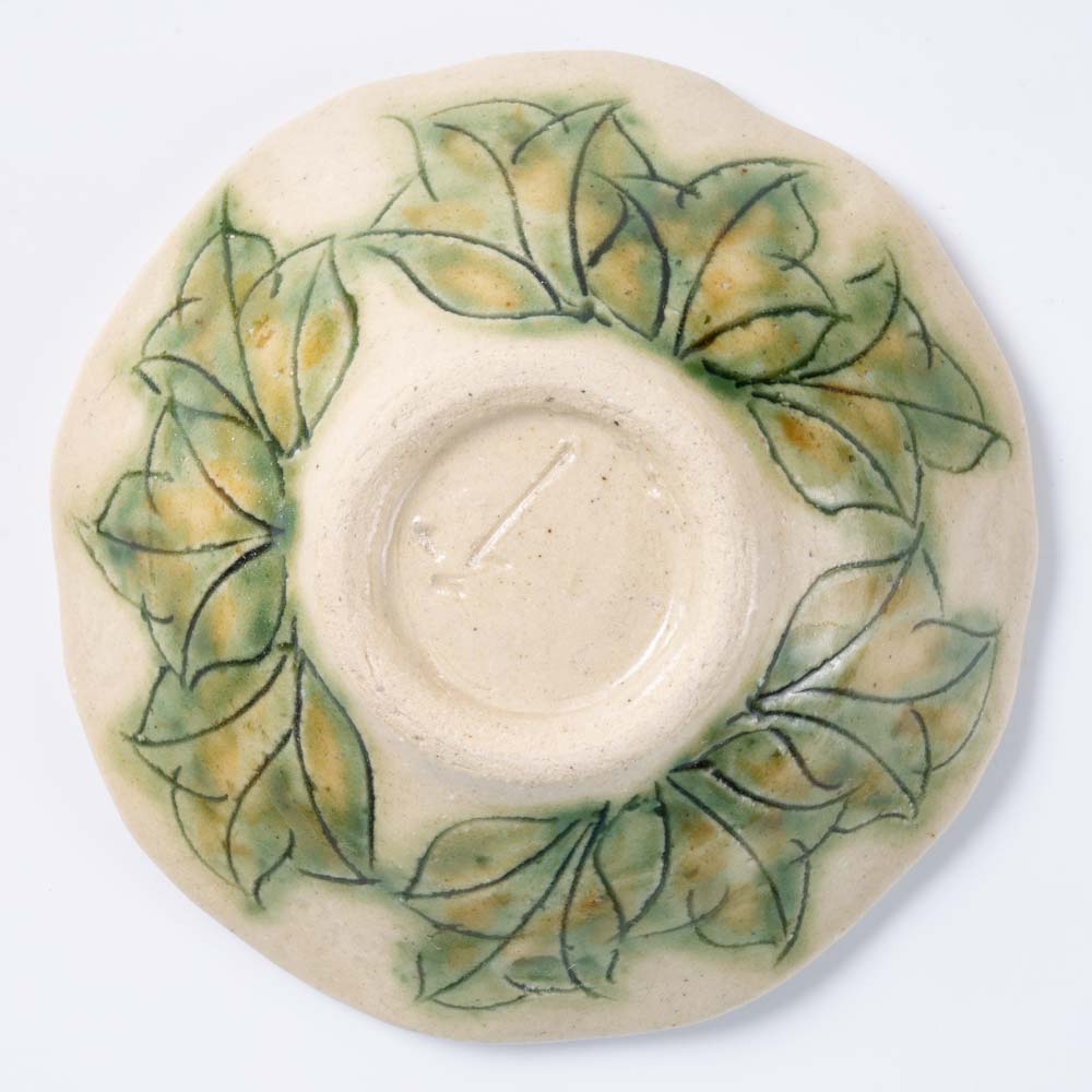 作家 加藤芳平 牡丹花 豆鉢(黄) 作家 加藤芳平 陶磁器作家もの