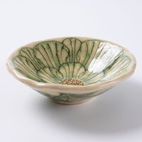 作家 加藤芳平 牡丹花 豆鉢(緑) 作家 加藤芳平 陶磁器作家もの