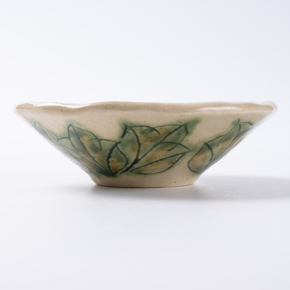 作家 加藤芳平 牡丹花 豆鉢(緑) 作家 加藤芳平 陶磁器作家もの