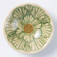 作家 加藤芳平 牡丹花 豆鉢(緑) 作家 加藤芳平 陶磁器作家もの