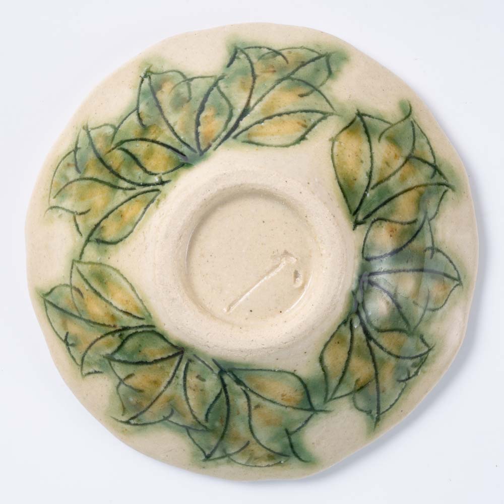 作家 加藤芳平 牡丹花 豆鉢(緑) 作家 加藤芳平 陶磁器作家もの