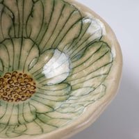 作家 加藤芳平 牡丹花 豆鉢(緑) 作家 加藤芳平 陶磁器作家もの