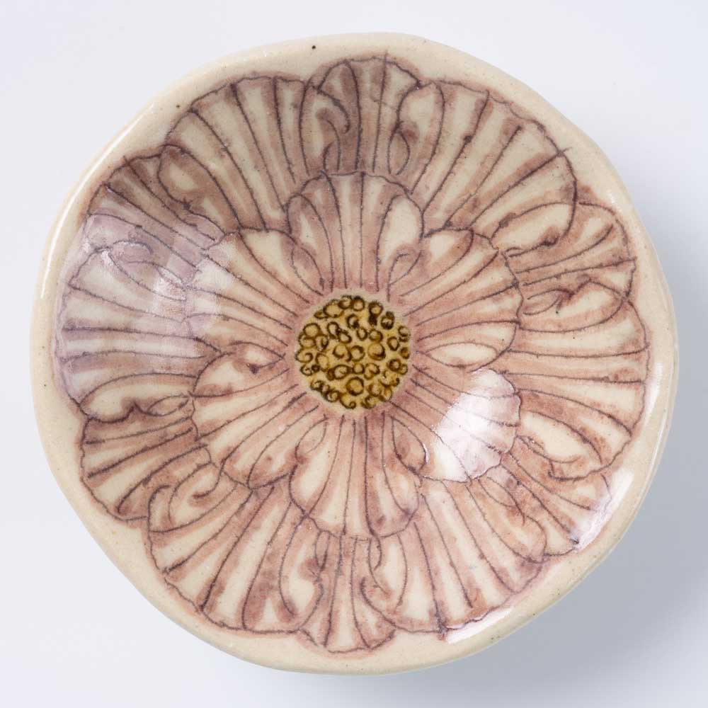 作家 加藤芳平 牡丹花 豆鉢(紫) 作家 加藤芳平 陶磁器作家もの