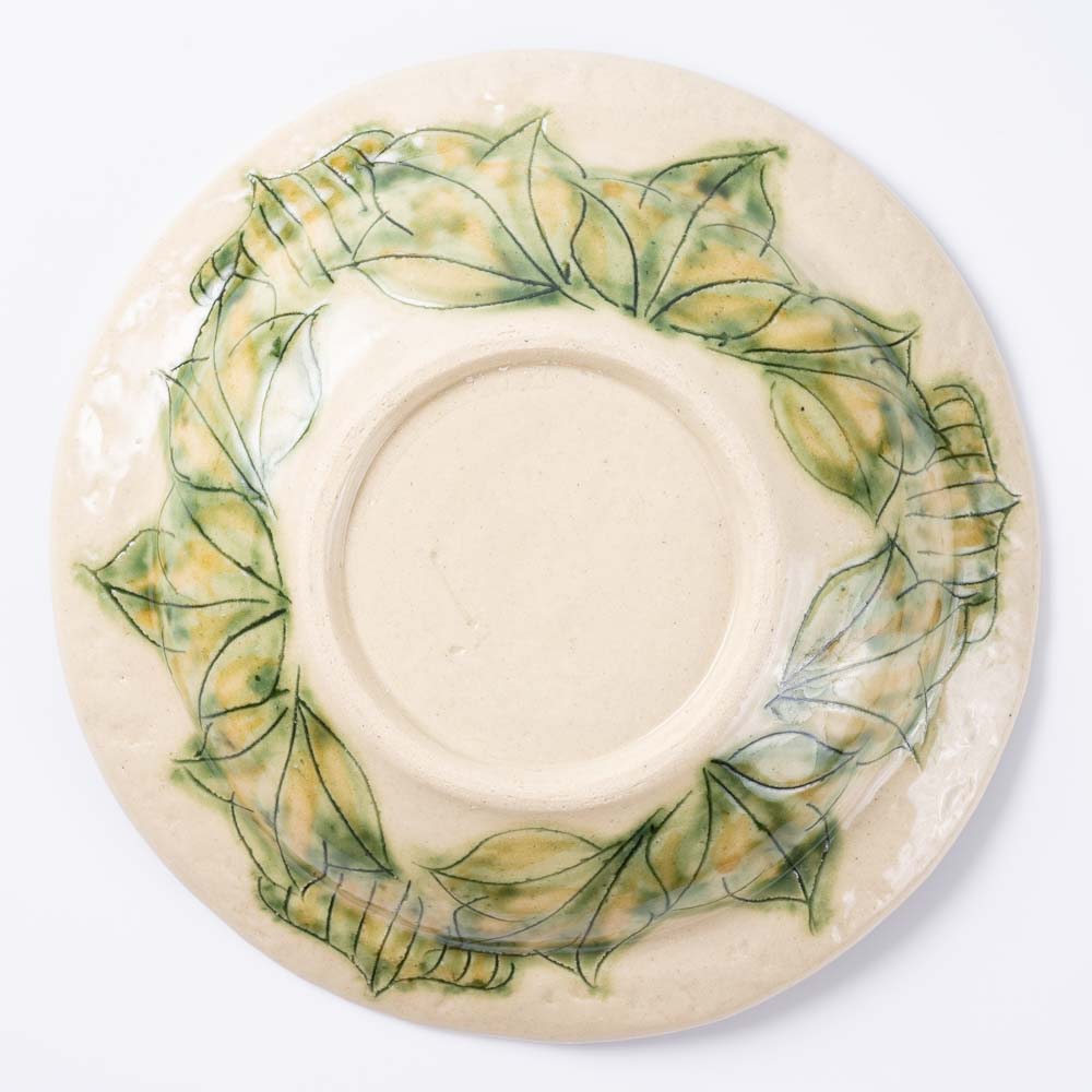 作家 加藤芳平 牡丹花 ゆらりリム深皿(黄) 作家 加藤芳平 陶磁器作家もの