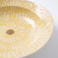 作家 加藤芳平 牡丹花 ゆらりリム深皿(黄) 作家 加藤芳平 陶磁器作家もの