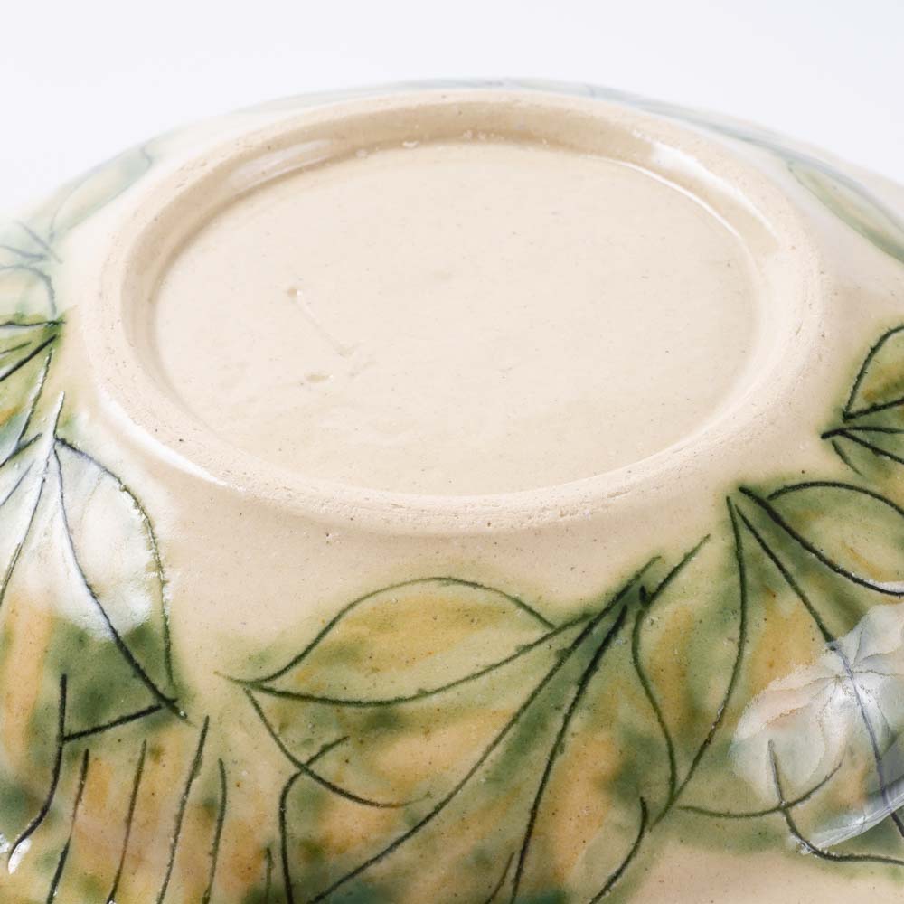 作家 加藤芳平 牡丹花 ゆらりリム深皿(黄) 作家 加藤芳平 陶磁器作家もの