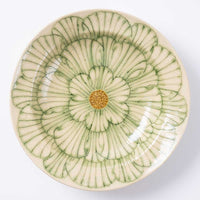 作家 加藤芳平 牡丹花 ゆらりリム深皿(緑) 作家 加藤芳平 陶磁器作家もの