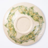 作家 加藤芳平 牡丹花 ゆらりリム深皿(緑) 作家 加藤芳平 陶磁器作家もの