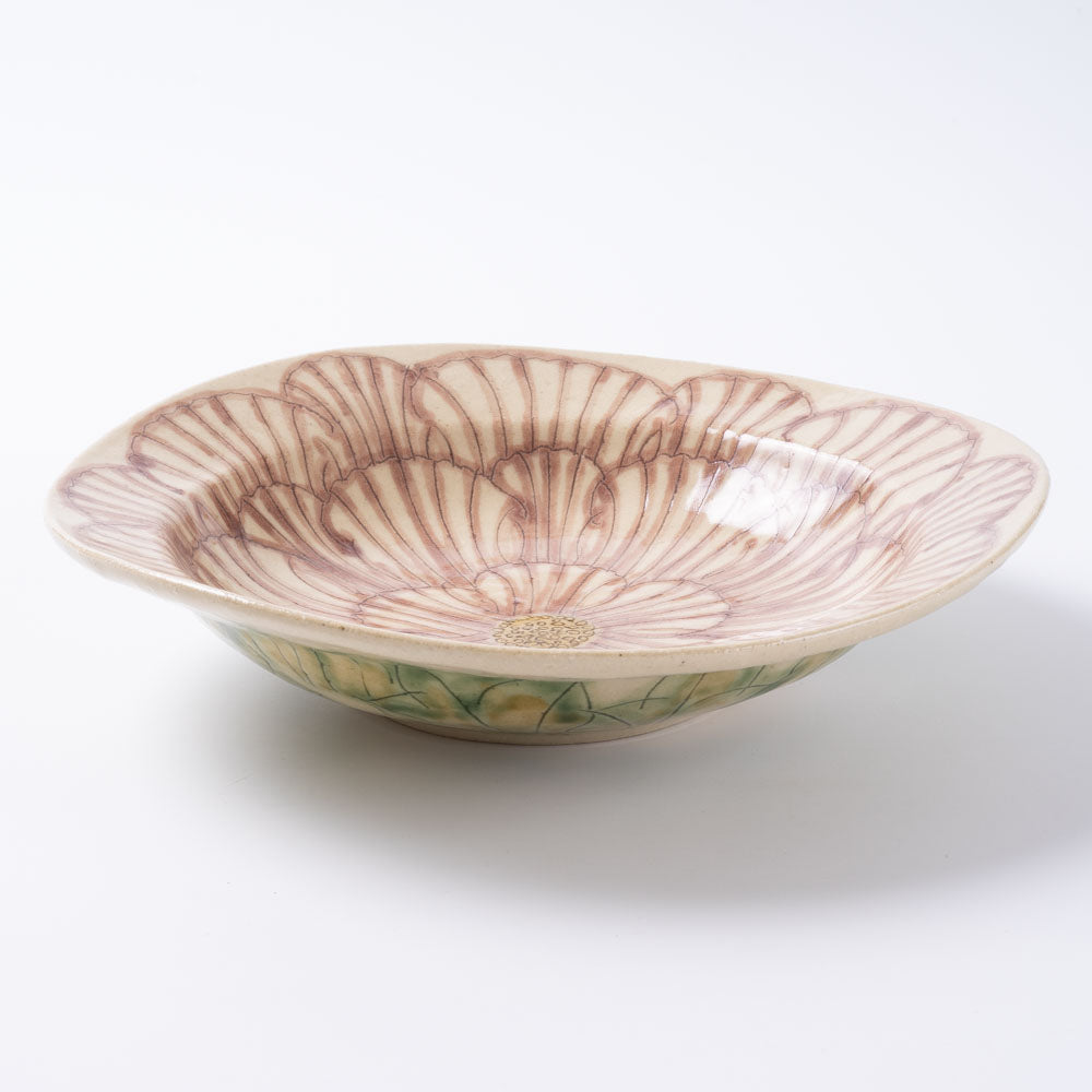 作家 加藤芳平 牡丹花 ゆらりリム深皿(紫) 作家 加藤芳平 陶磁器作家もの