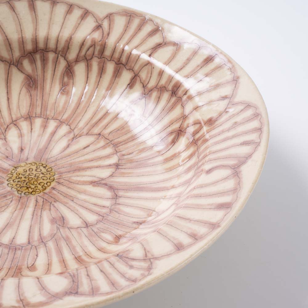 作家 加藤芳平 牡丹花 ゆらりリム深皿(紫) 作家 加藤芳平 陶磁器作家もの