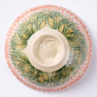 作家 加藤芳平 牡丹花 飯碗(赤) 作家 加藤芳平 陶磁器作家もの