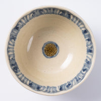 作家 加藤芳平 牡丹花 飯碗(青) 作家 加藤芳平 陶磁器作家もの