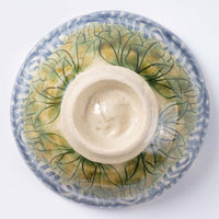 作家 加藤芳平 牡丹花 飯碗(青) 作家 加藤芳平 陶磁器作家もの