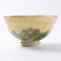 作家 加藤芳平 牡丹花 飯碗(黄) 作家 加藤芳平 陶磁器作家もの