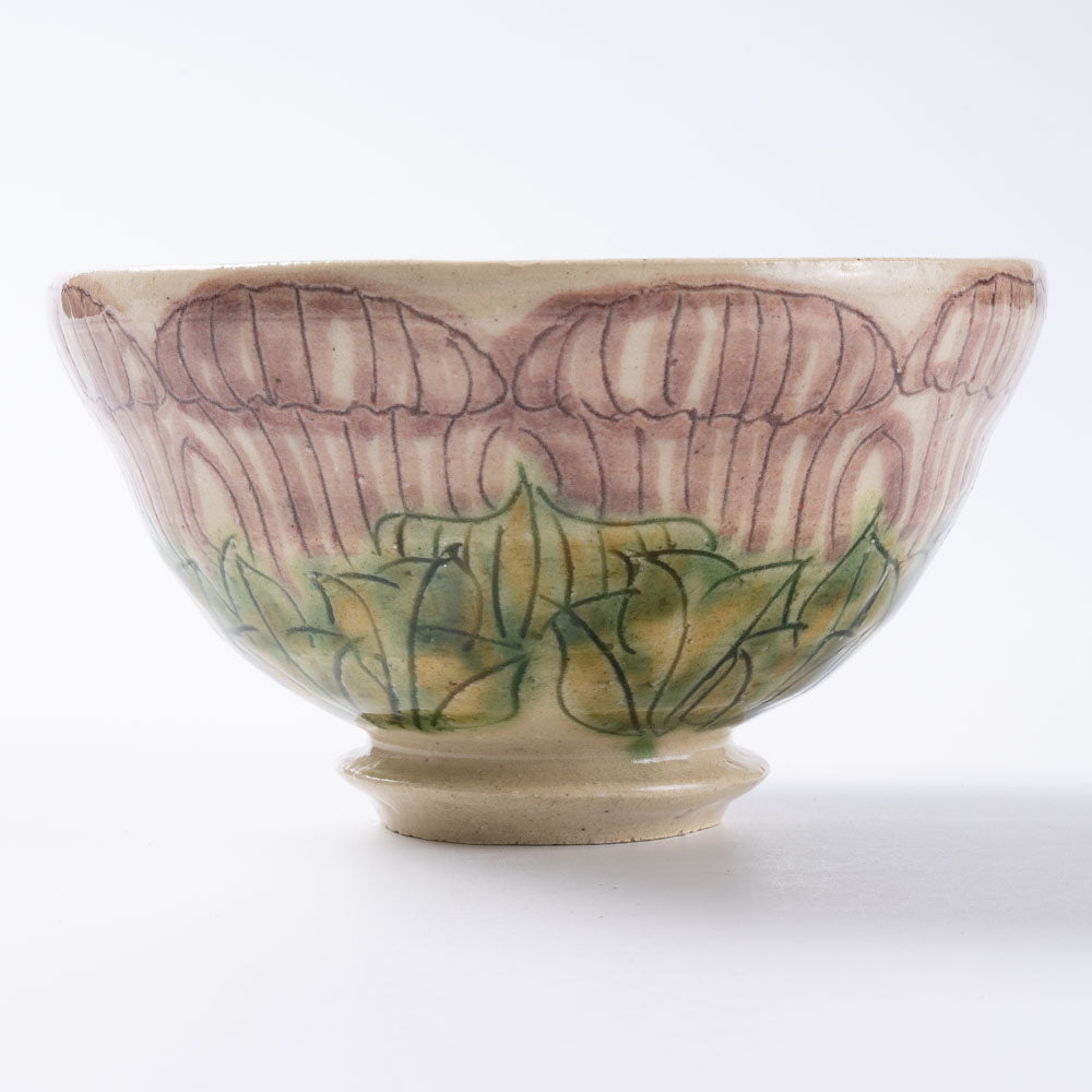 作家 加藤芳平 牡丹花 飯碗(紫) 作家 加藤芳平 陶磁器作家もの