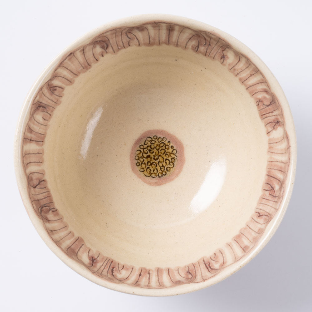 作家 加藤芳平 牡丹花 飯碗(紫) 作家 加藤芳平 陶磁器作家もの