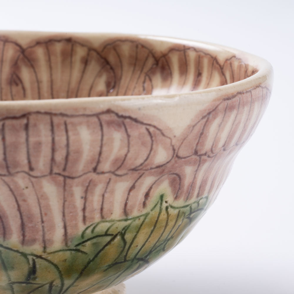 作家 加藤芳平 牡丹花 飯碗(紫) 作家 加藤芳平 陶磁器作家もの