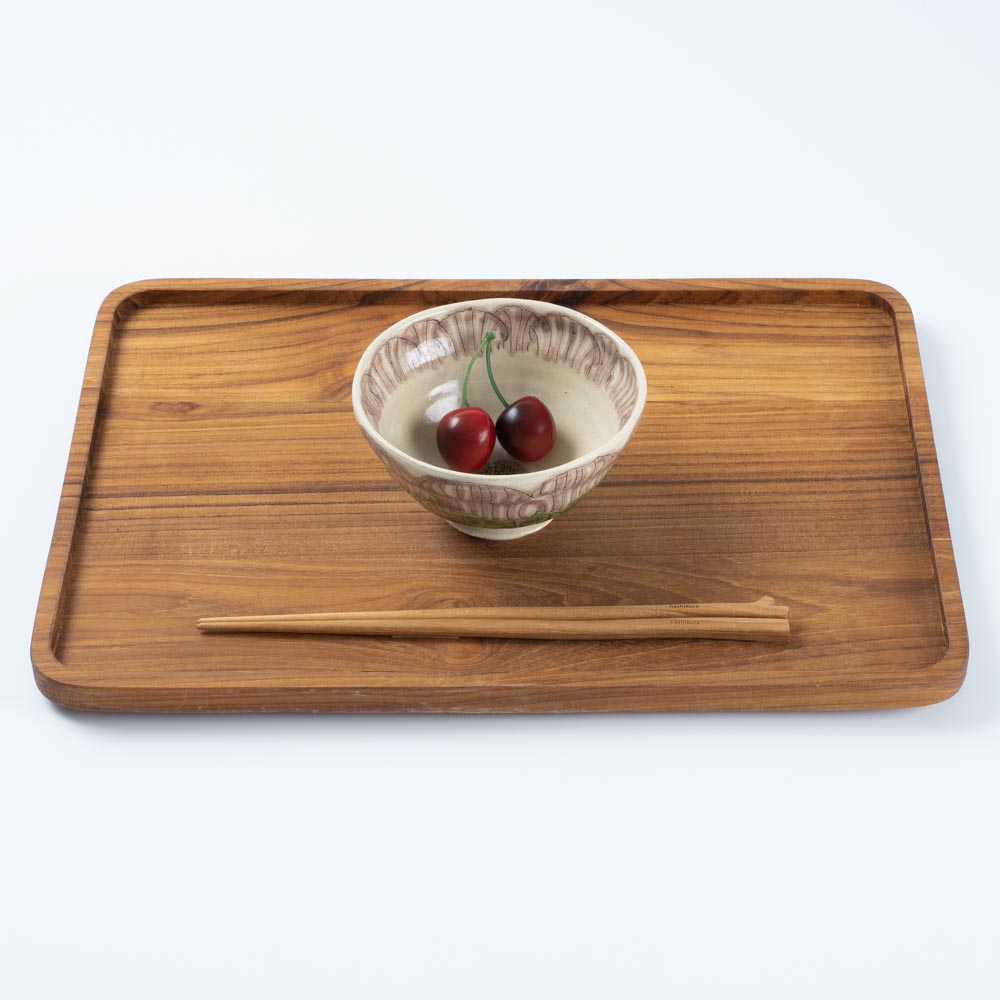 作家 加藤芳平 牡丹花 飯碗(紫) 作家 加藤芳平 陶磁器作家もの