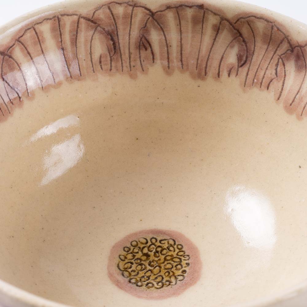 作家 加藤芳平 牡丹花 飯碗(紫) 作家 加藤芳平 陶磁器作家もの