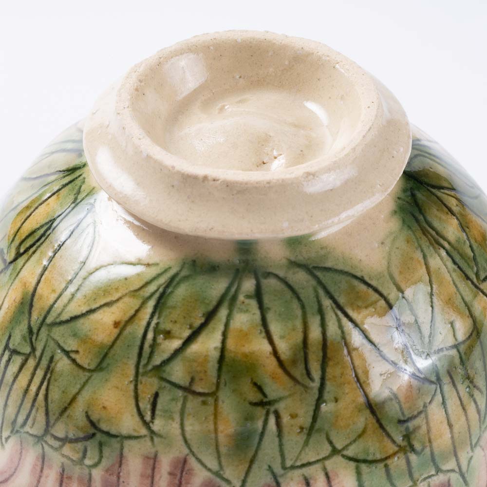 作家 加藤芳平 牡丹花 飯碗(紫) 作家 加藤芳平 陶磁器作家もの