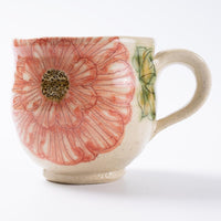 作家 加藤芳平 舞牡丹 マグカップ(赤) 作家 加藤芳平 陶磁器作家もの