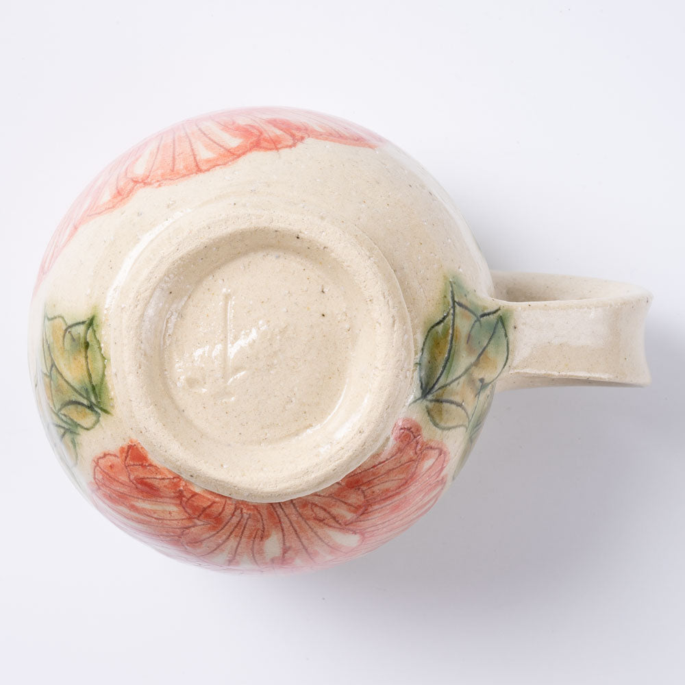 作家 加藤芳平 舞牡丹 マグカップ(赤) 作家 加藤芳平 陶磁器作家もの