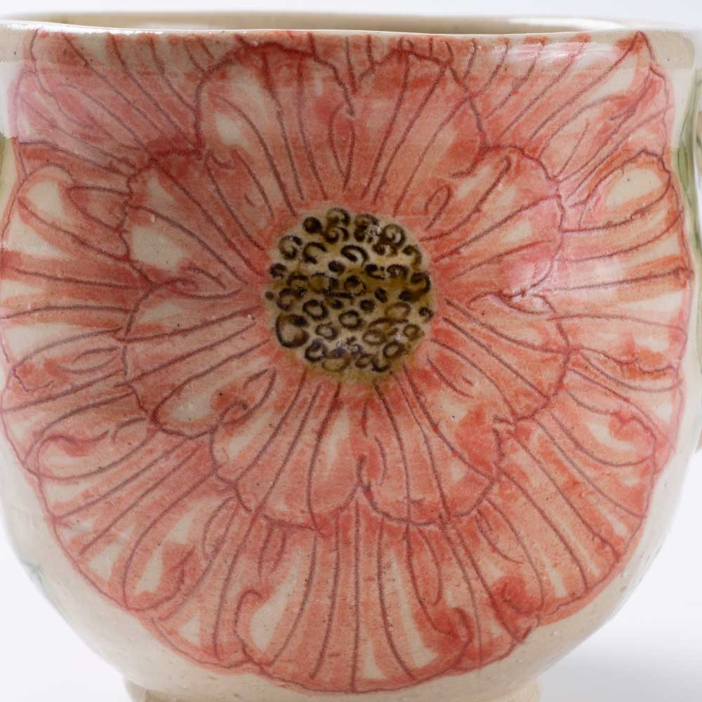 作家 加藤芳平 舞牡丹 マグカップ(赤) 作家 加藤芳平 陶磁器作家もの