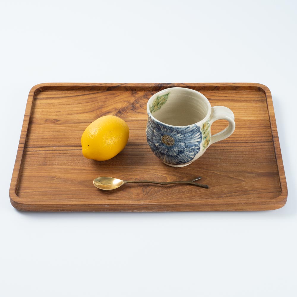 作家 加藤芳平 舞牡丹 マグカップ(青) 作家 加藤芳平 陶磁器作家もの