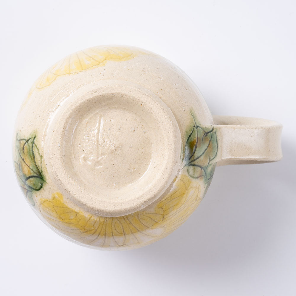 作家 加藤芳平 舞牡丹 マグカップ(黄) 作家 加藤芳平 陶磁器作家もの
