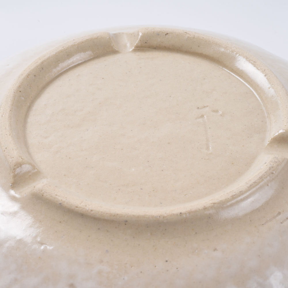 作家 加藤芳平 粉引地 舞牡丹 5.5寸 丸皿(緑) 作家 加藤芳平 陶磁器作家もの