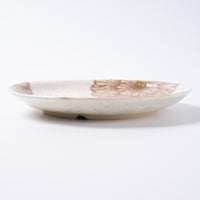 作家 加藤芳平 粉引地 舞牡丹 6.5寸 丸皿(紫) 作家 加藤芳平 陶磁器作家もの
