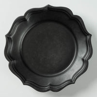 臼杵焼 稜花リム皿 S(黒釉) 臼杵焼 USUKIYAKI研究所 臼杵焼