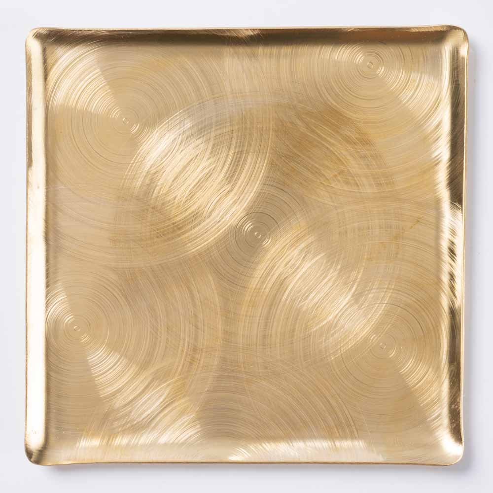 作家 コバヤシユウジ 真鍮波紋 角皿 作家 コバヤシユウジ 金工もの