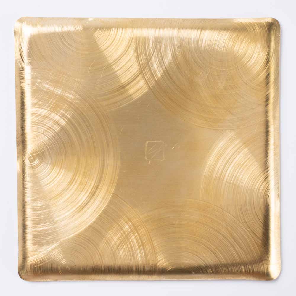 作家 コバヤシユウジ 真鍮波紋 角皿 作家 コバヤシユウジ 金工もの