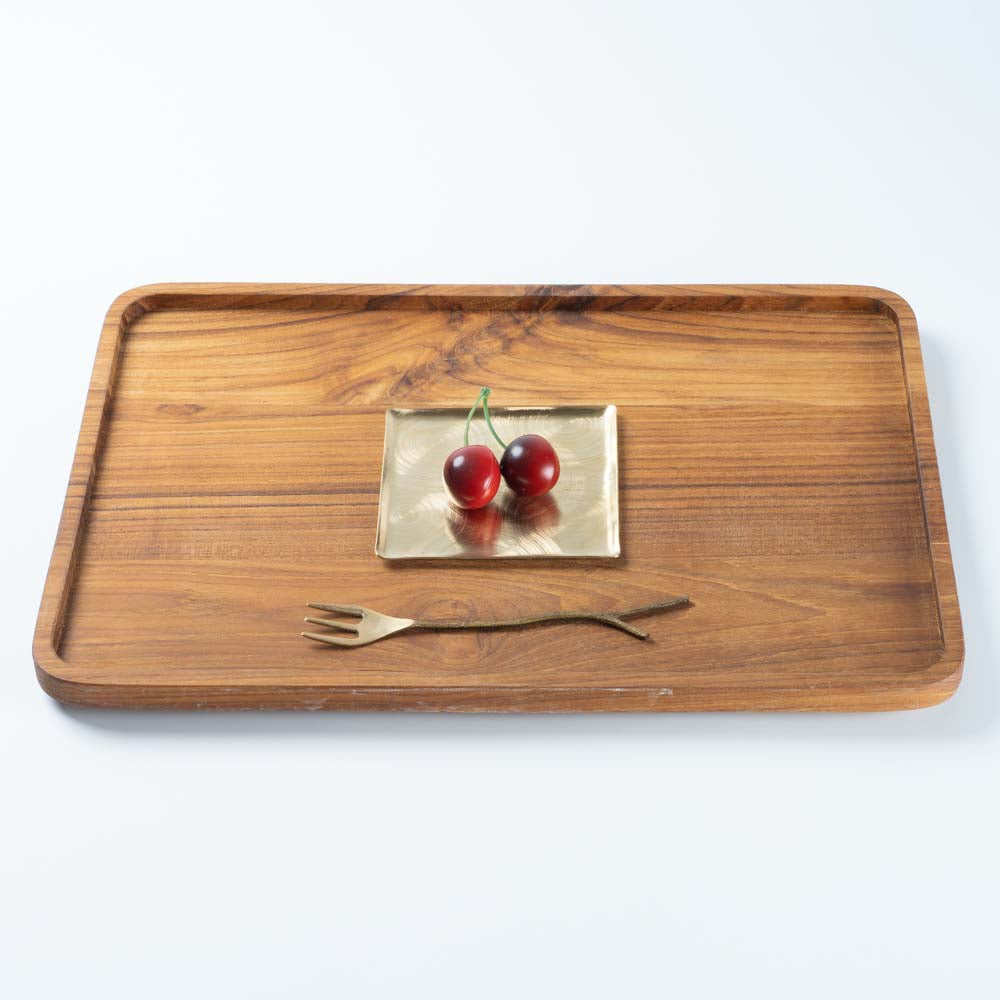 作家 コバヤシユウジ 真鍮波紋 角皿 作家 コバヤシユウジ 金工もの