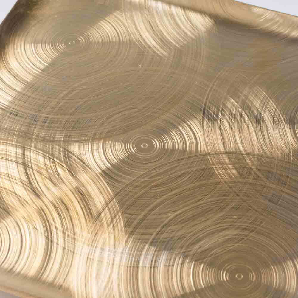 作家 コバヤシユウジ 真鍮波紋 角皿 作家 コバヤシユウジ 金工もの